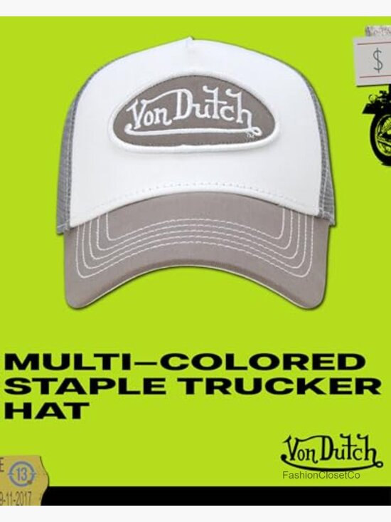 Von Dutch Vintage Style Mesh Back Snapback Trucker Hat Adjustable